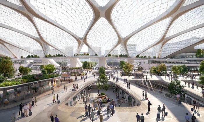 UNStudio navrhlo evropská nádraží budoucnosti Hyperloop Hub pro Hardt