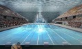 Interiér Národního plaveckého stadionu v čínském Pekingu