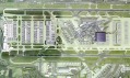 Satelitní pohled na letiště Heathrow, vpravo nový terminál