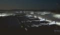 Noční pohled vizualizace na nový terminál