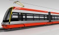 Nová tramvaj Škoda 15T ForCity v jedné z červených variant