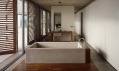Koupelna z jednolitou litou betonovou vanou