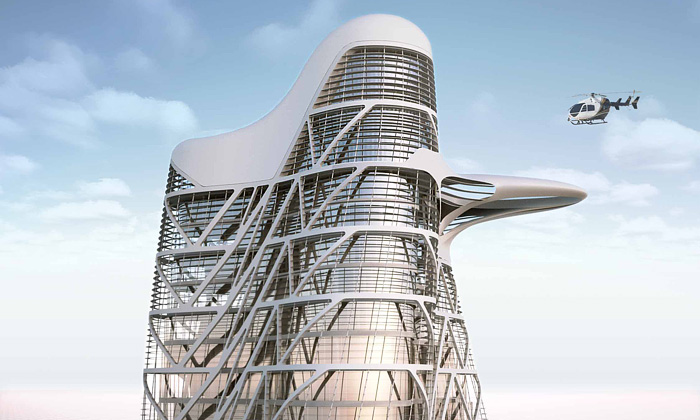 Obytnou Strata Tower staví v Abu Dhabi Asymptote