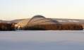 Bruslařský stadion v norském městě Hamar z exteriéru