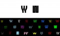 Grafické symboly písmen W doprovázející prezentaci stavby