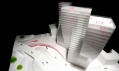Fotografie soutěžního modelu nové pražské budovy Walter Towers