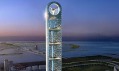 Blyštící se věř Anara Tower v Dubaji na vizualizaci