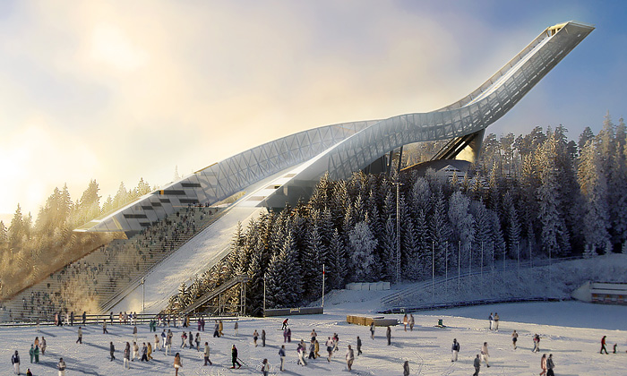 Začala výstavba můstku v Holmenkollen od JDS