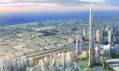 Mrakodrap Burj Dubai na vizualizacích interiéru a exteriéru