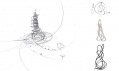 Skici k věži ArcelorMittal Orbit pro Londýn 2012