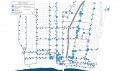 Mapa nových zastávek Big Blue Bus ve městě Santa Monica