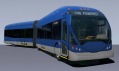 Nové modré autobusy Big Blue Bus ve městě Santa Monica