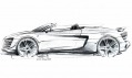 Audi R8 GT Spyder na nákresech