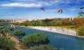 Pěší most Arganzuela i s parkem na vizualizaci
