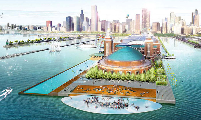 Chicago postaví kilometrové zábavní molo Navy Pier