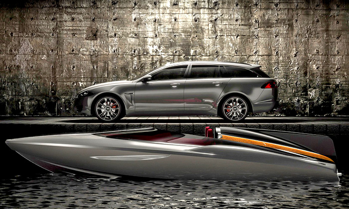 Jaguar ukázal vůz XF Sportbrake a člun Speedboat