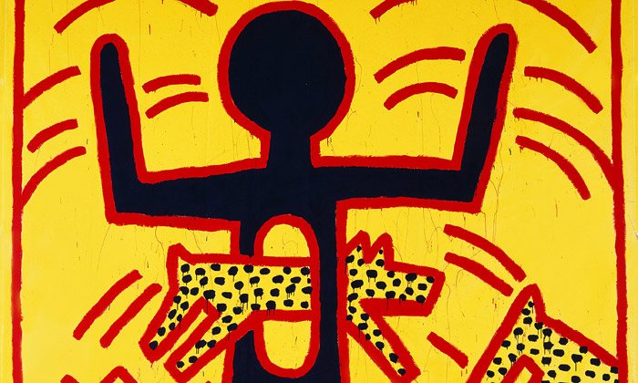 Mrazivý street art Keitha Haringa vystaven v Paříži