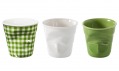 Revol a jejich zmačkané porcelánové kelímky z Froissés Collection