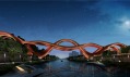 Pěší most přes Meixi Lake v čínském městě Changsha od Next Architects
