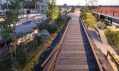 Třetí část nadzemky přestavěné na park High Line označován jako Rail Yards