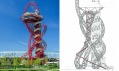 ArcelorMittal Orbit v současnosti a skluzavka dle plánu