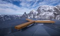 Mmcité a lavička na vyhlídce na Mont Blanc ve výšce 3462 metrů