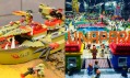 Pohled do expozice výstavy kostek Lego v Praze