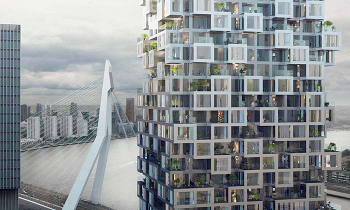 MVRDV postaví v Rotterdamu obytnou věž z kostek