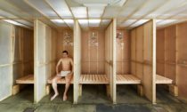 ℃ Ebisu sauna s kapslovým hotelem v Tokiu