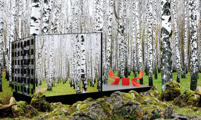 V lesích u Grand Marais vyrostla zrcadlová buňka určená pro ekologickou rekreaci