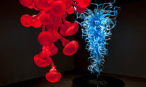 Dale Chihuly, Ruby Pineapple Chandelier (detail), Crystal Turquoise Chandelier, 2013