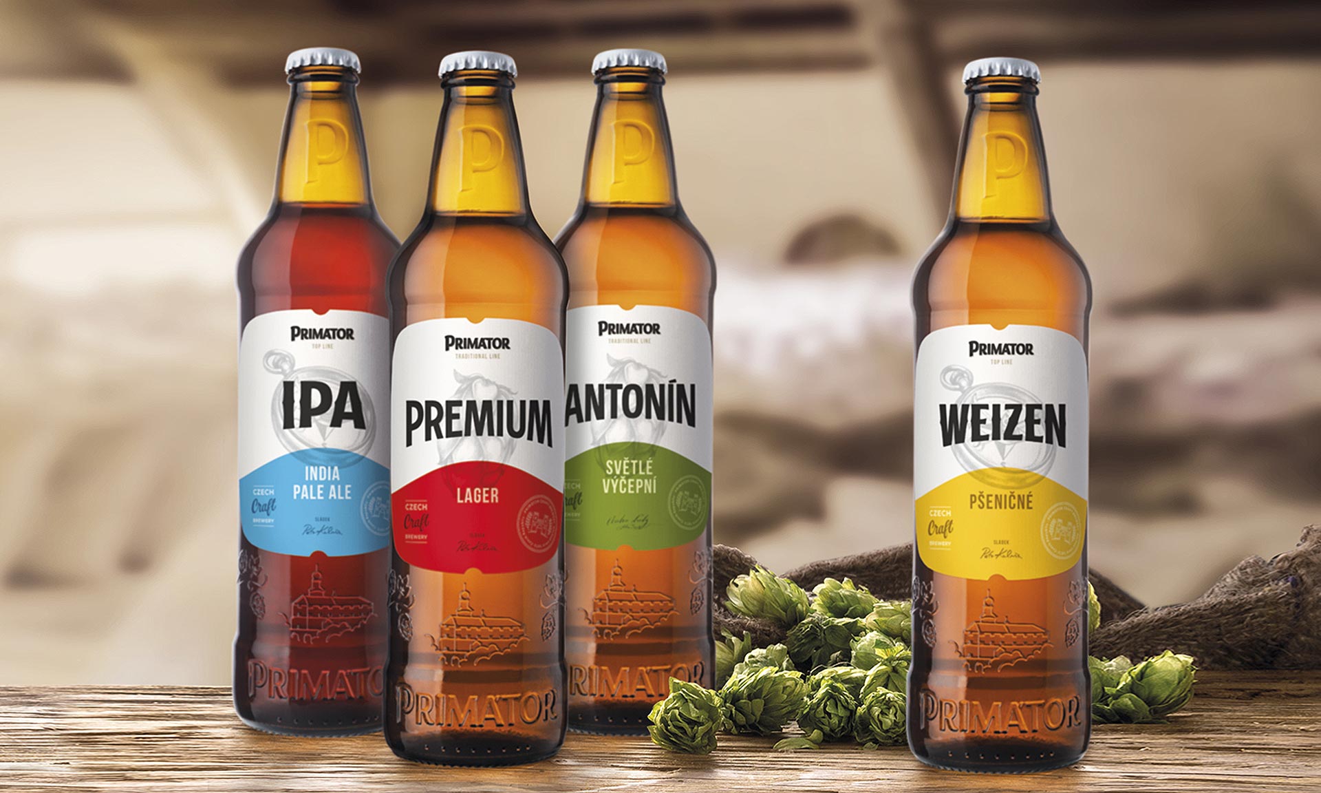 Pivovar Primátor má nový design láhví a 14 modernizovaných etiket
