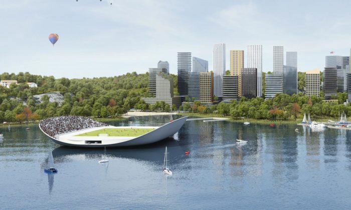 Stockholm chce rozšířit město o 120 000 bytů novými domy a plovoucím sportovištěm