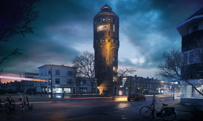 V Utrechtu přestavují vodárenskou věž z roku 1917 na restauraci a bydlení