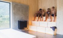 Plovoucí sauna Soria Moria od ateliéru Feste Landskap Arkitektur