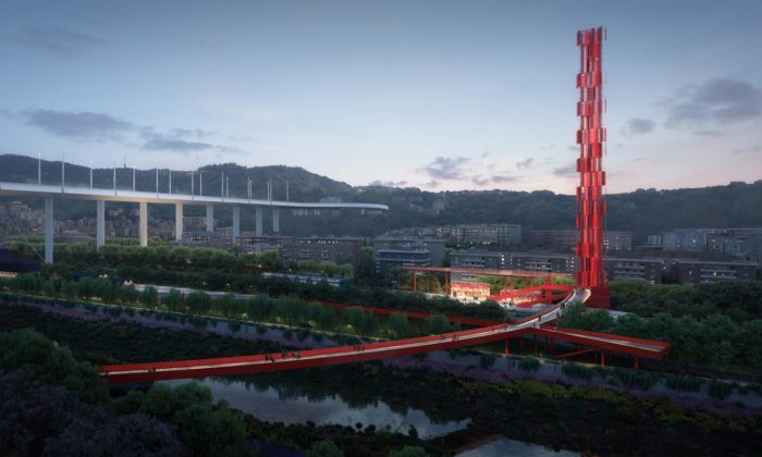 Stefano Boeri navrhl kruhovou promenádu a park pod mostem Ponte Genova