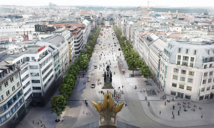 Václavské náměstí dostane za tři roky dalšími stromy a vrátí se na něj tramvaje