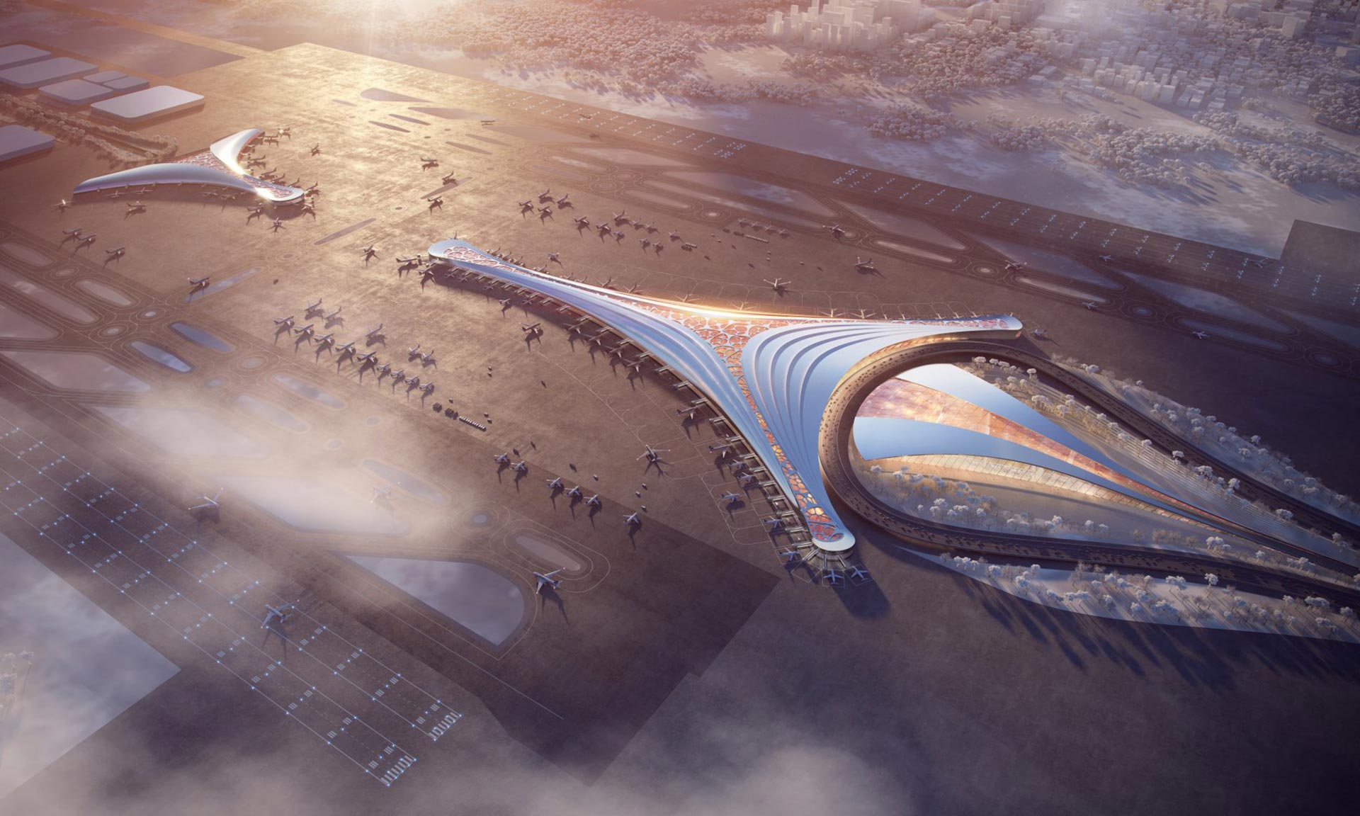 Polsko chce postavit jedno z největších letišť světa navržené světovými architekty