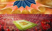 Čínský stadion Guangzhou Evergrande FC na vizualizaci