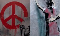 Ilustrační výstřižky děl graffiti umělce Banksyho