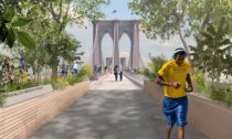 Brooklynský most po přestavbě v rámci projektu Brooklyn Bridge Forest