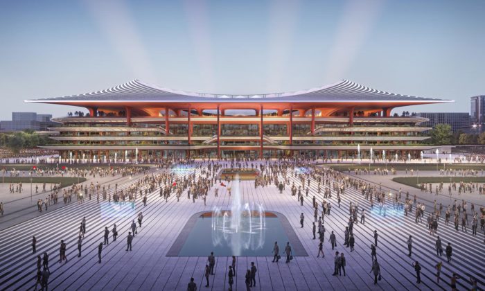 Zaha Hadid Architects postaví fotbalový stadion Xi’an inspirovaný tradiční čínskou architekturou