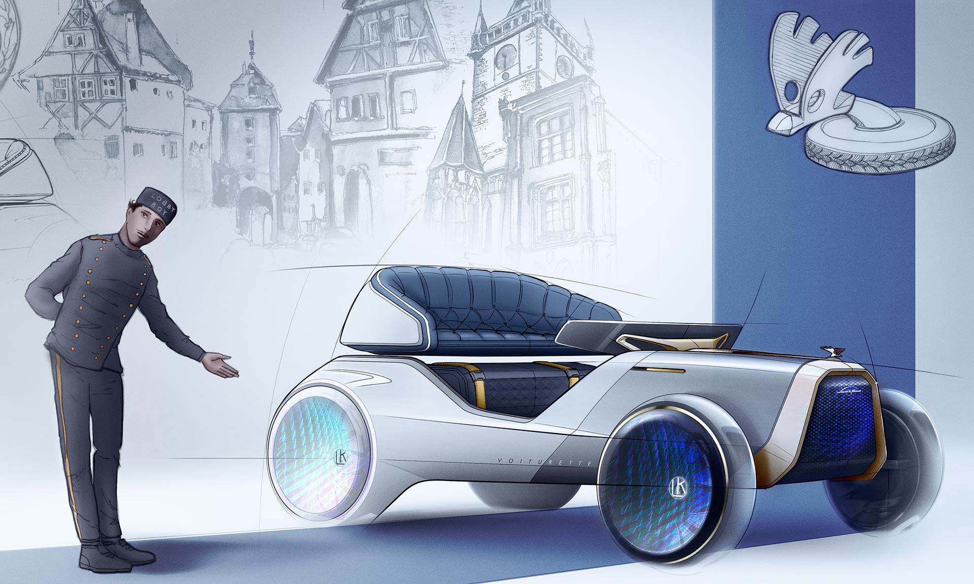 Designérka ze Škoda Auto navrhla autonomní kočár pro turisty inspirovaný u Voiturette A