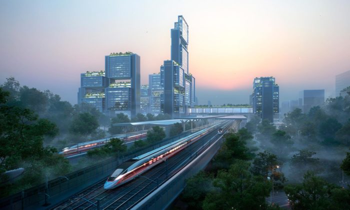 Foster postaví futuristický Guangming Hub s nádražím zastřešeným parkem
