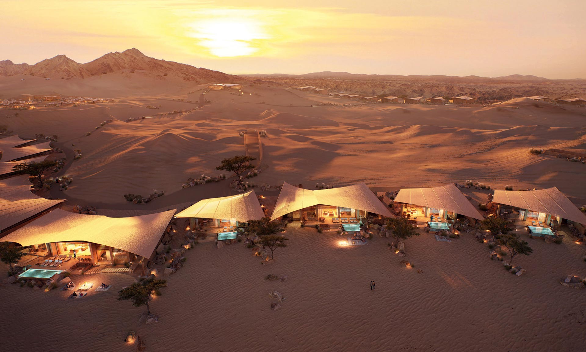 Foster navrhl do saúdskoarabské poušti rekreační vily Southern Dunes