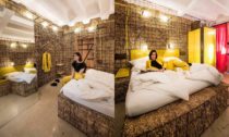 Hotelové pokoje ze slámy ve Vídni od Heri & Salli