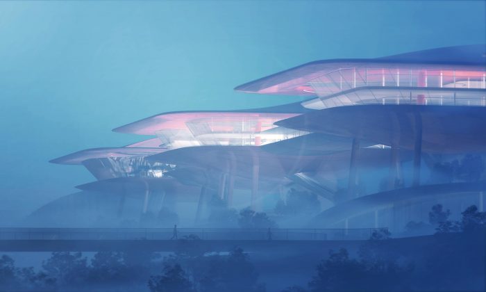MAD postaví futuristické plavební centrum připomínající mimozemská stvoření