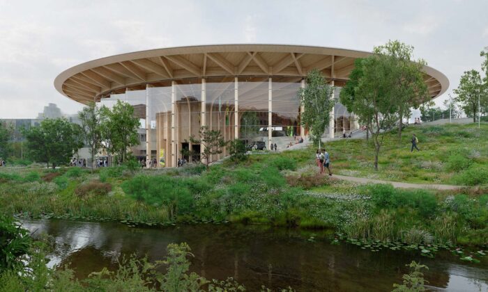 Ve švédském Göteborgu se staví zážitkové centrum World of Volvo ze dřeva a skla