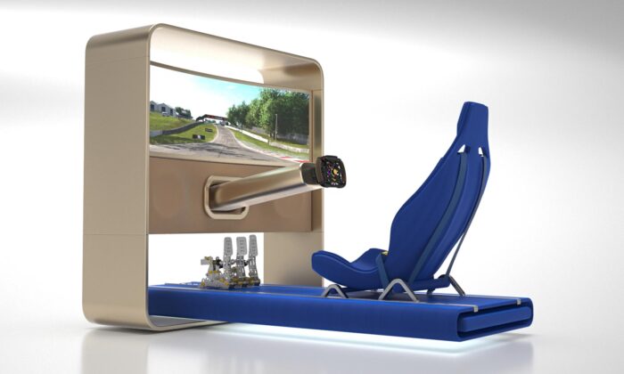 Studio Casti navrhlo realistický závodní simulátor DrivePod pro hráče obdivující design