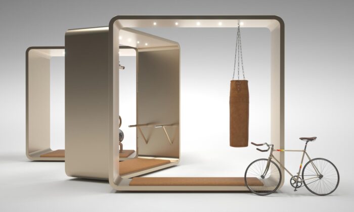 Studio Casti navrhlo tělocvičnu MyPod lehce skládací do jednoho kusu nábytku